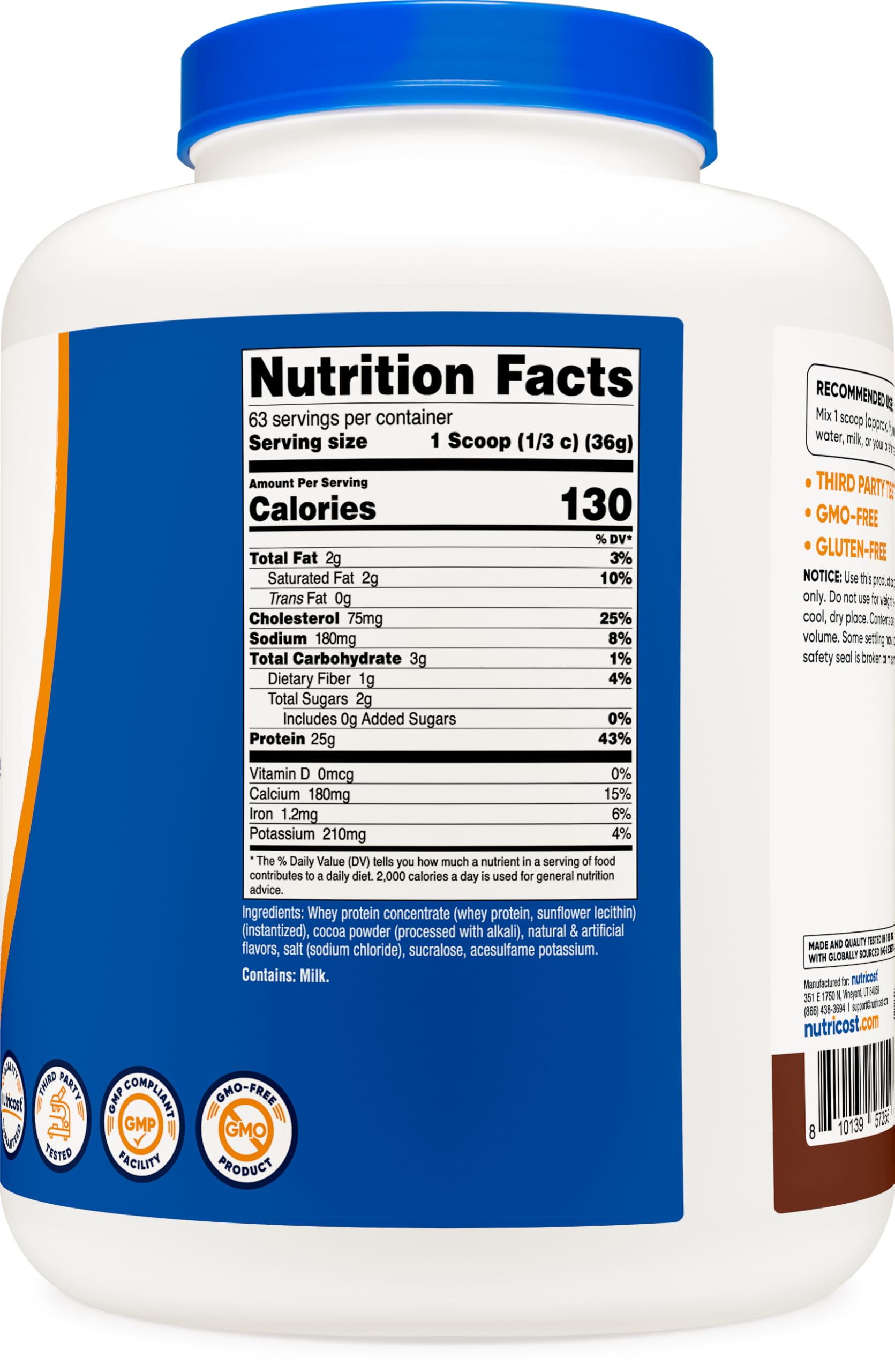 Foto 5 | Concentrado De Proteína De Suero Nutricost Chocolate 2,27 Kg - Venta Internacional.