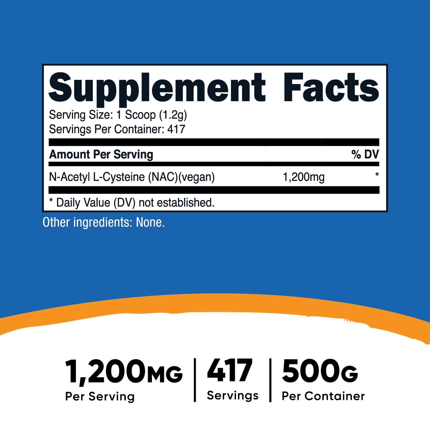 Foto 3 pulgar | Suplemento Nutricost N-acetil L-cisteína (nac) En Polvo 500 G - Venta Internacional.