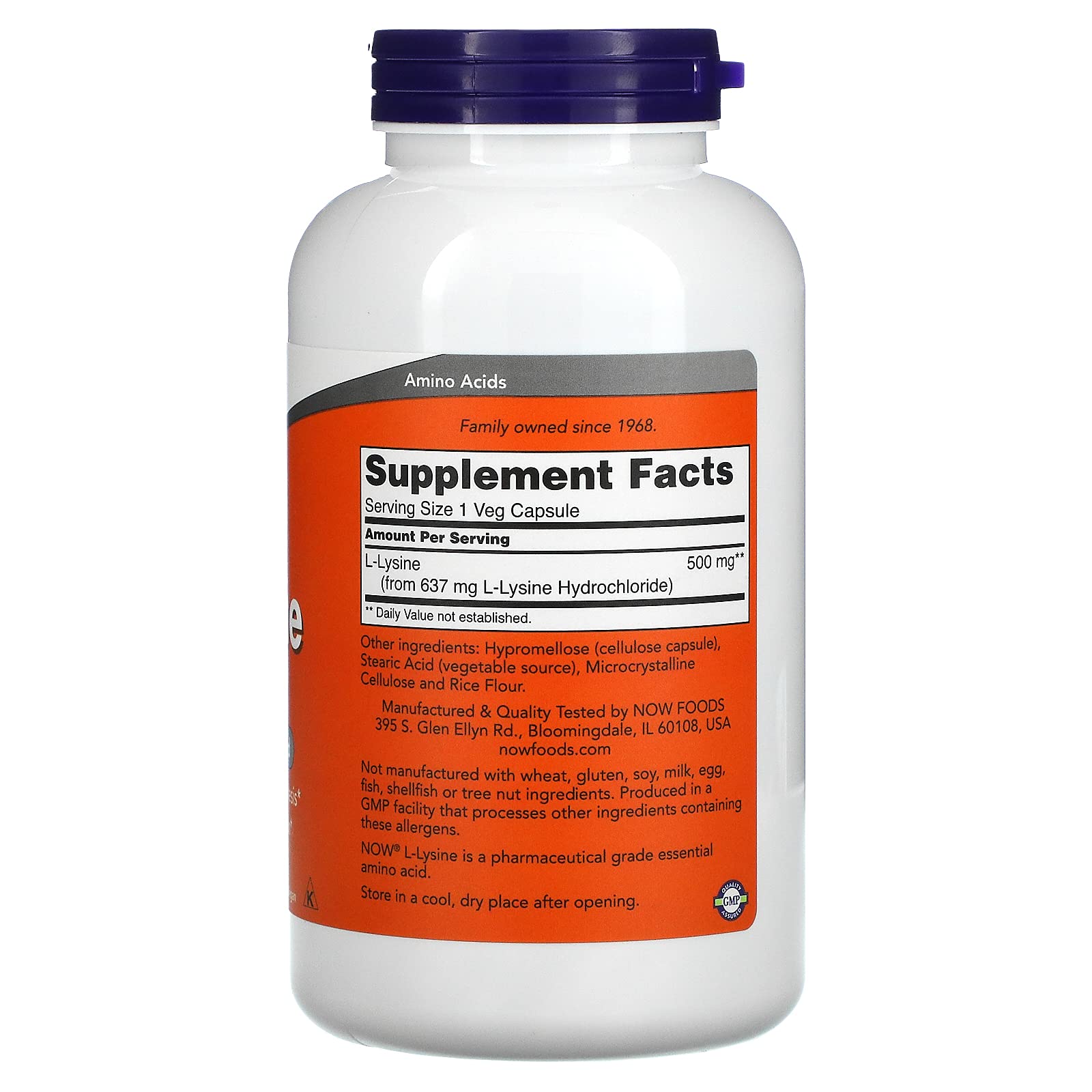 Foto 4 pulgar | Suplement Now Foods L-lisina 500 Mg 250 Cápsulas (paquete De 2) - Venta Internacional.