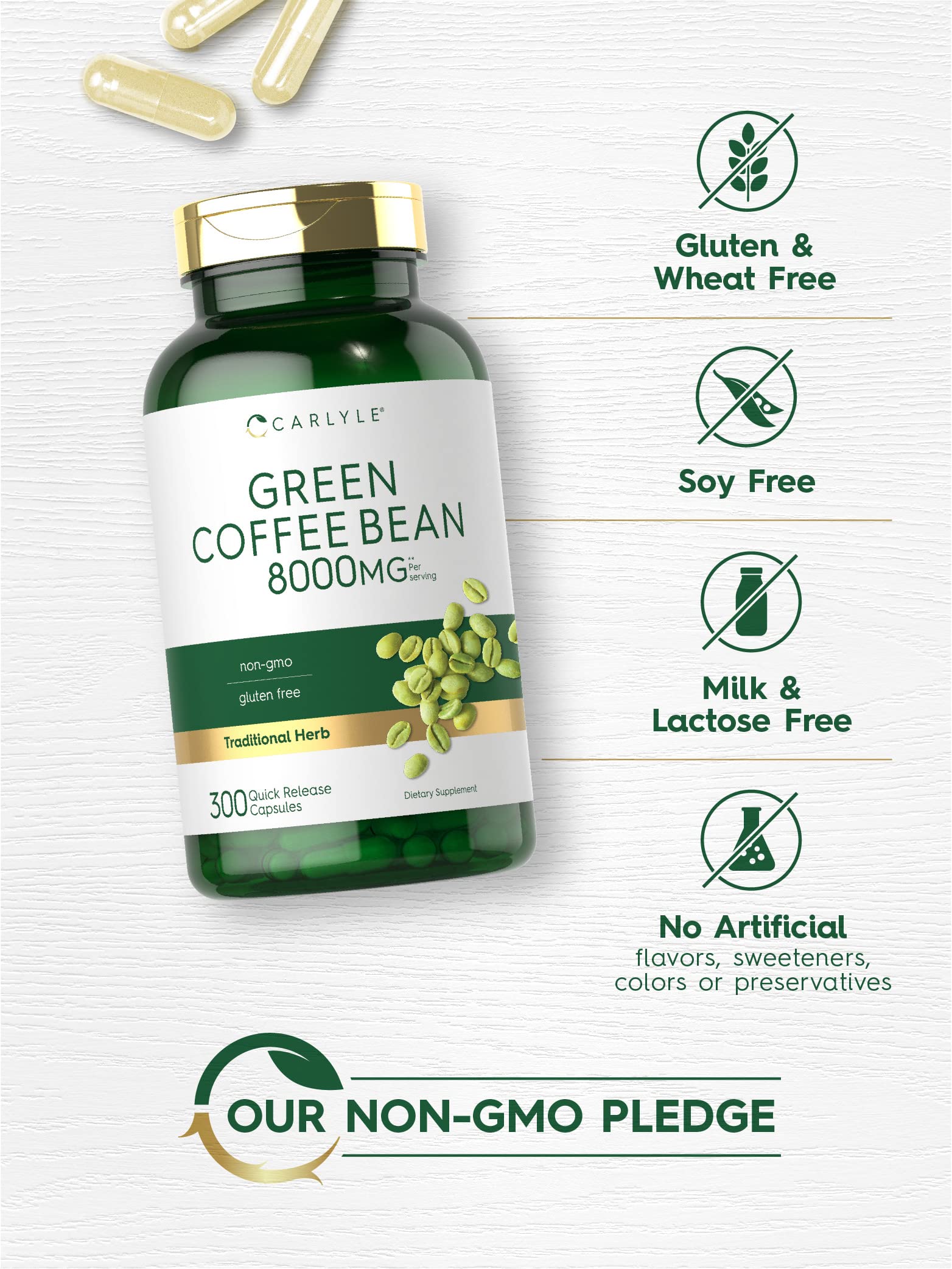 Foto 5 | Suplemento De Extracto De Grano De Café Verde Carlyle, 8000 Mg, 300 Cápsulas - Venta Internacional.