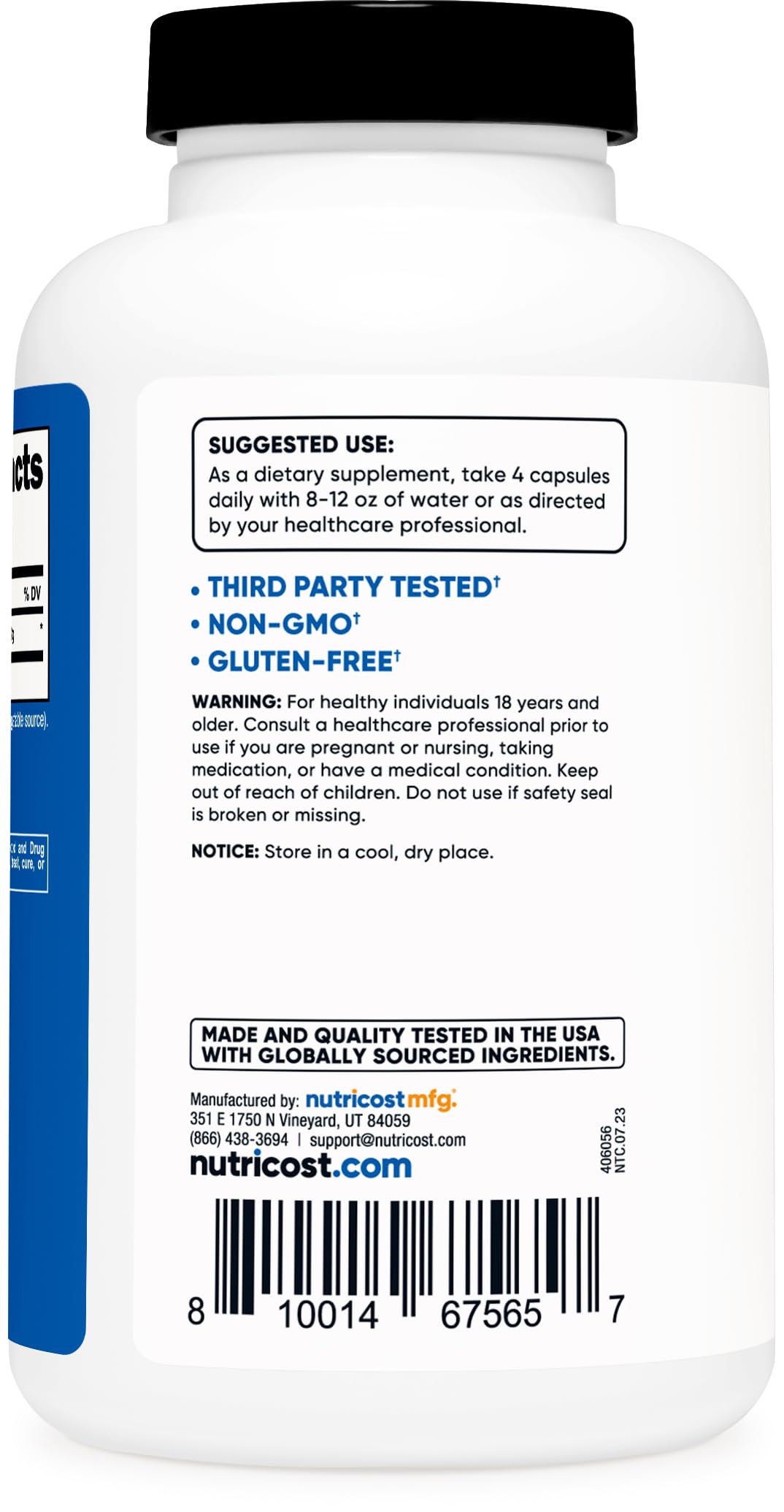 Foto 5 pulgar | Suplemento Nutricost De Monohidrato De Creatina 3000 Mg 180 Cápsulas - Venta Internacional.