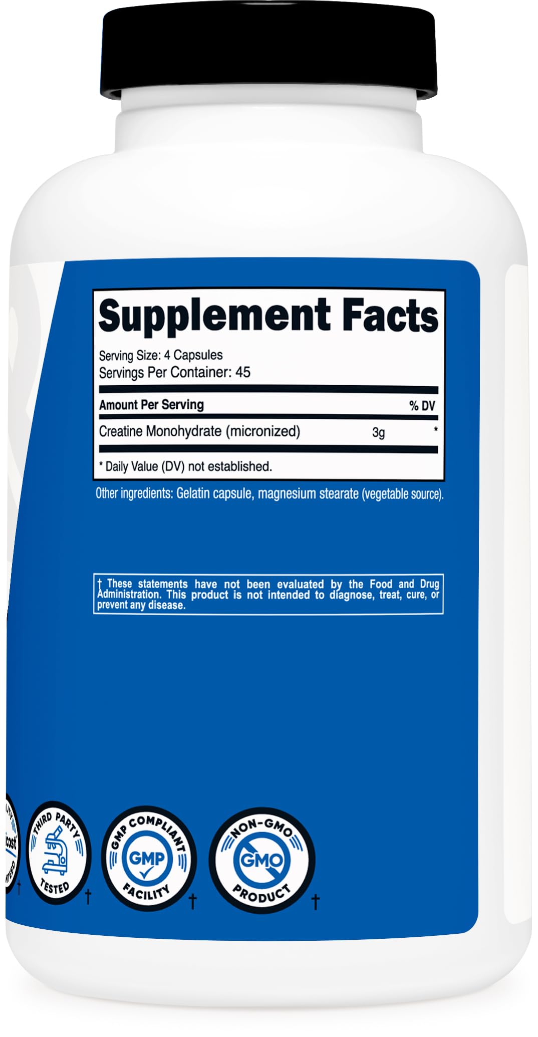 Foto 6 pulgar | Suplemento Nutricost De Monohidrato De Creatina 3000 Mg 180 Cápsulas - Venta Internacional.