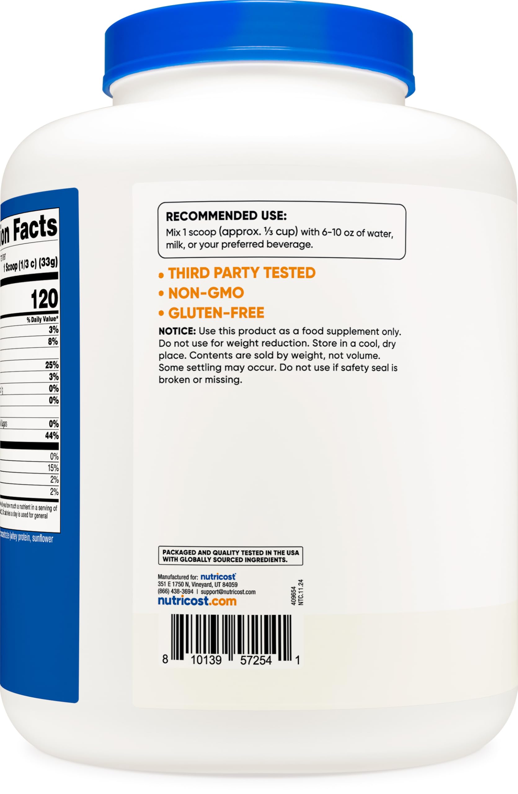 Foto 5 pulgar | Proteína En Polvo Nutricost Concentrado De Proteína De Suero De Leche 2,27 Kg - Venta Internacional.