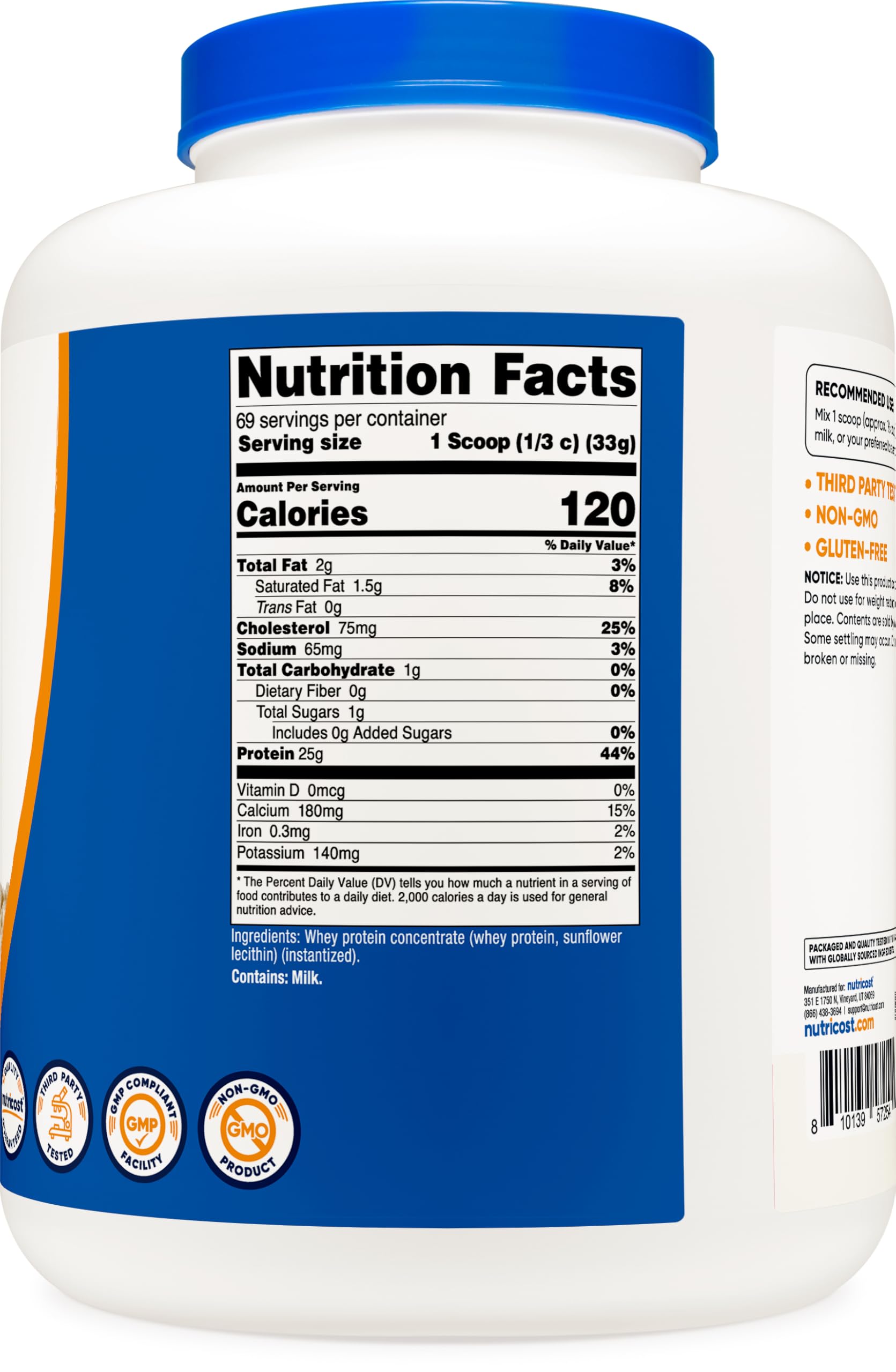 Foto 6 pulgar | Proteína En Polvo Nutricost Concentrado De Proteína De Suero De Leche 2,27 Kg - Venta Internacional.