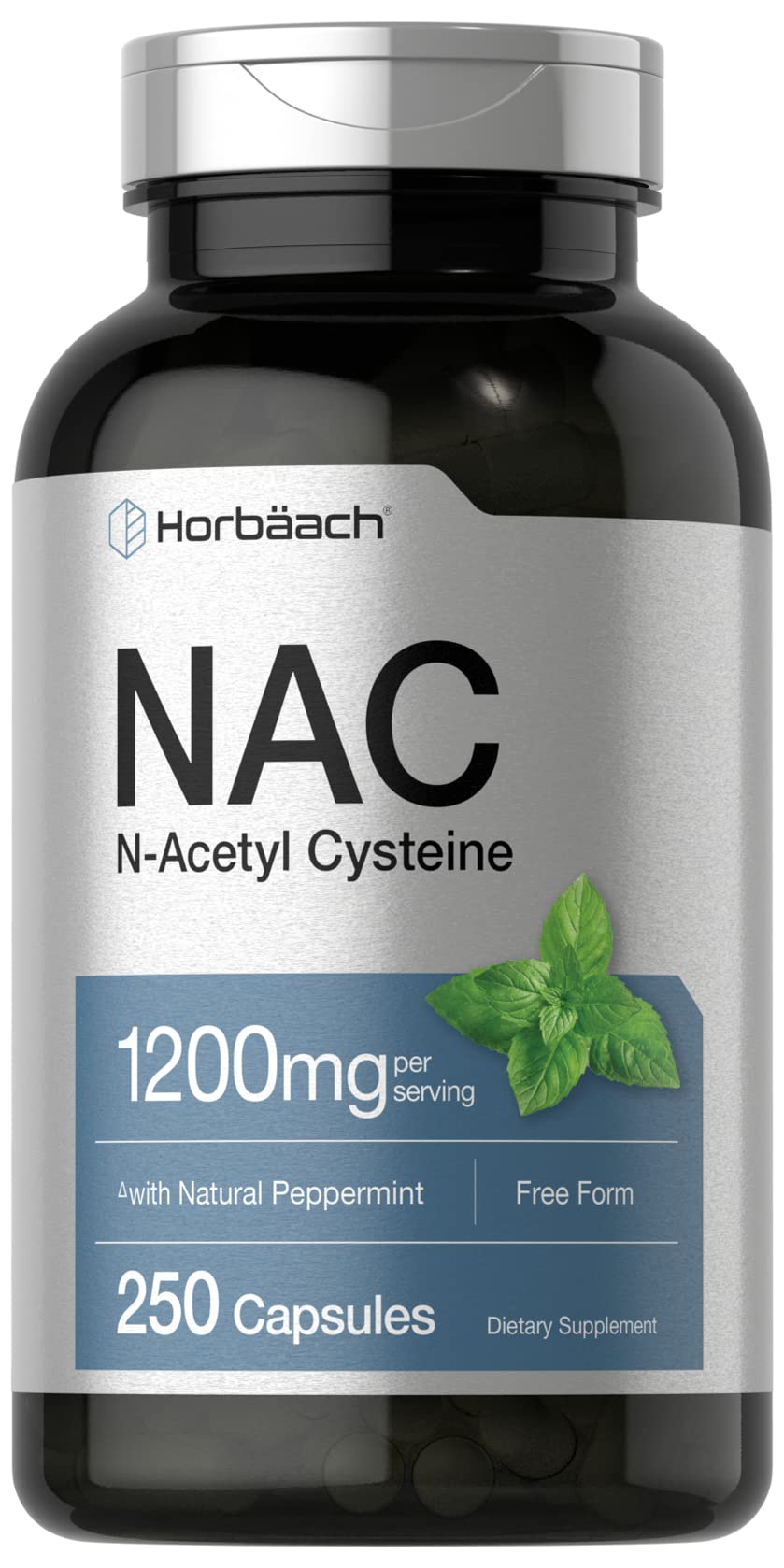 Foto 2 pulgar | Suplemento Horbäach Nac N-acetil Cisteína 1200 Mg 250 Cápsulas - Venta Internacional.