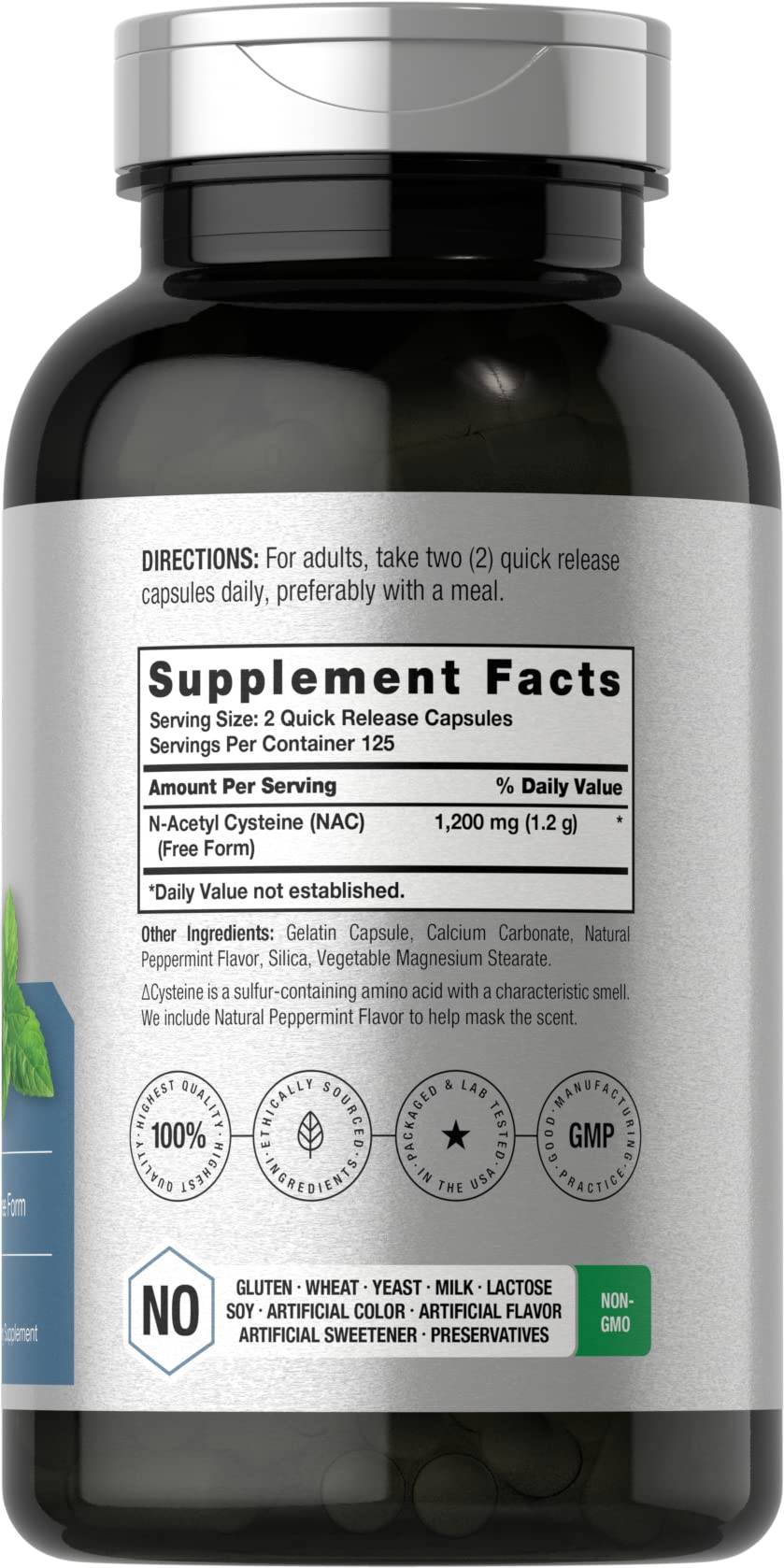 Foto 3 pulgar | Suplemento Horbäach Nac N-acetil Cisteína 1200 Mg 250 Cápsulas - Venta Internacional.