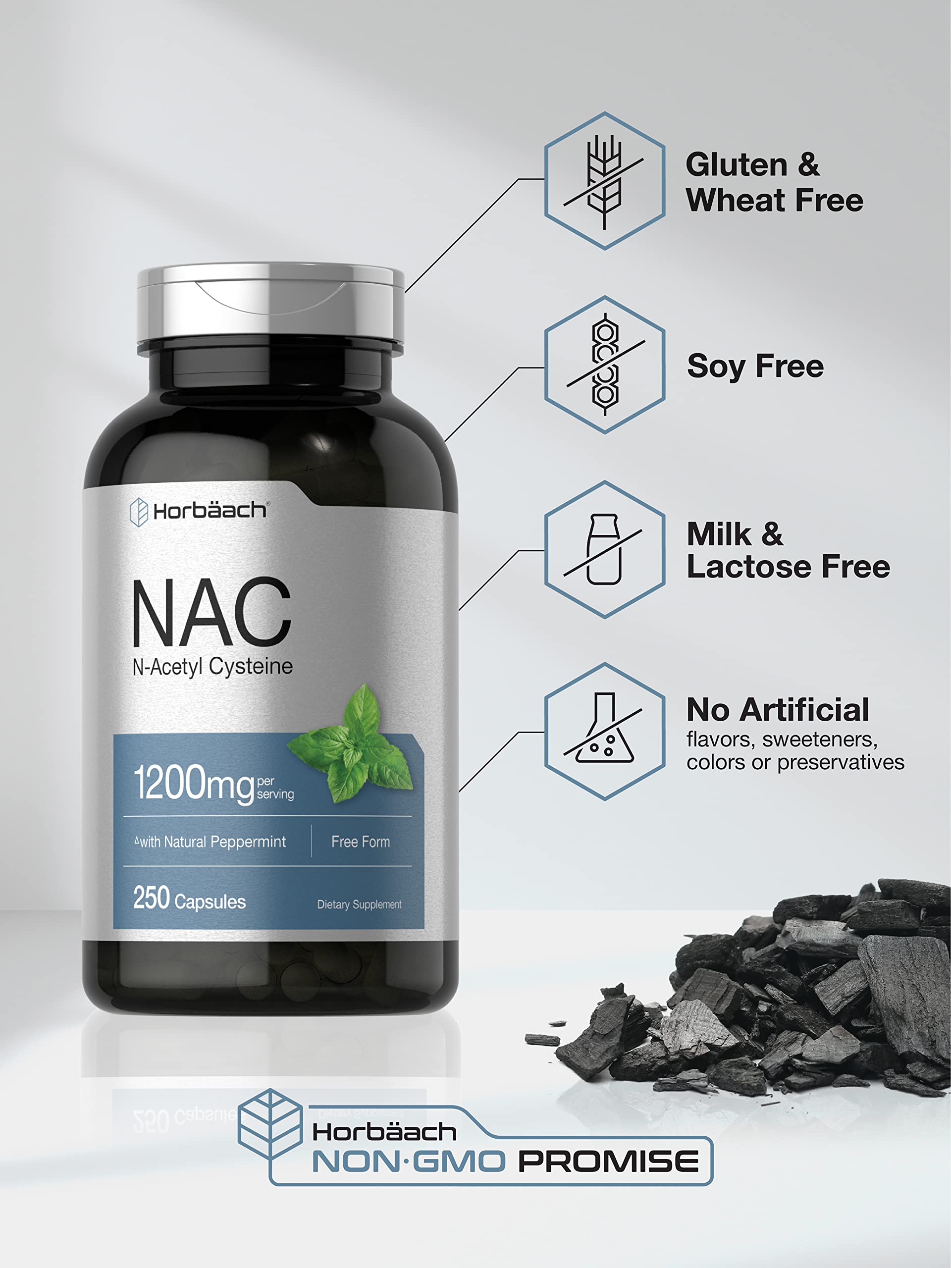 Foto 5 pulgar | Suplemento Horbäach Nac N-acetil Cisteína 1200 Mg 250 Cápsulas - Venta Internacional.