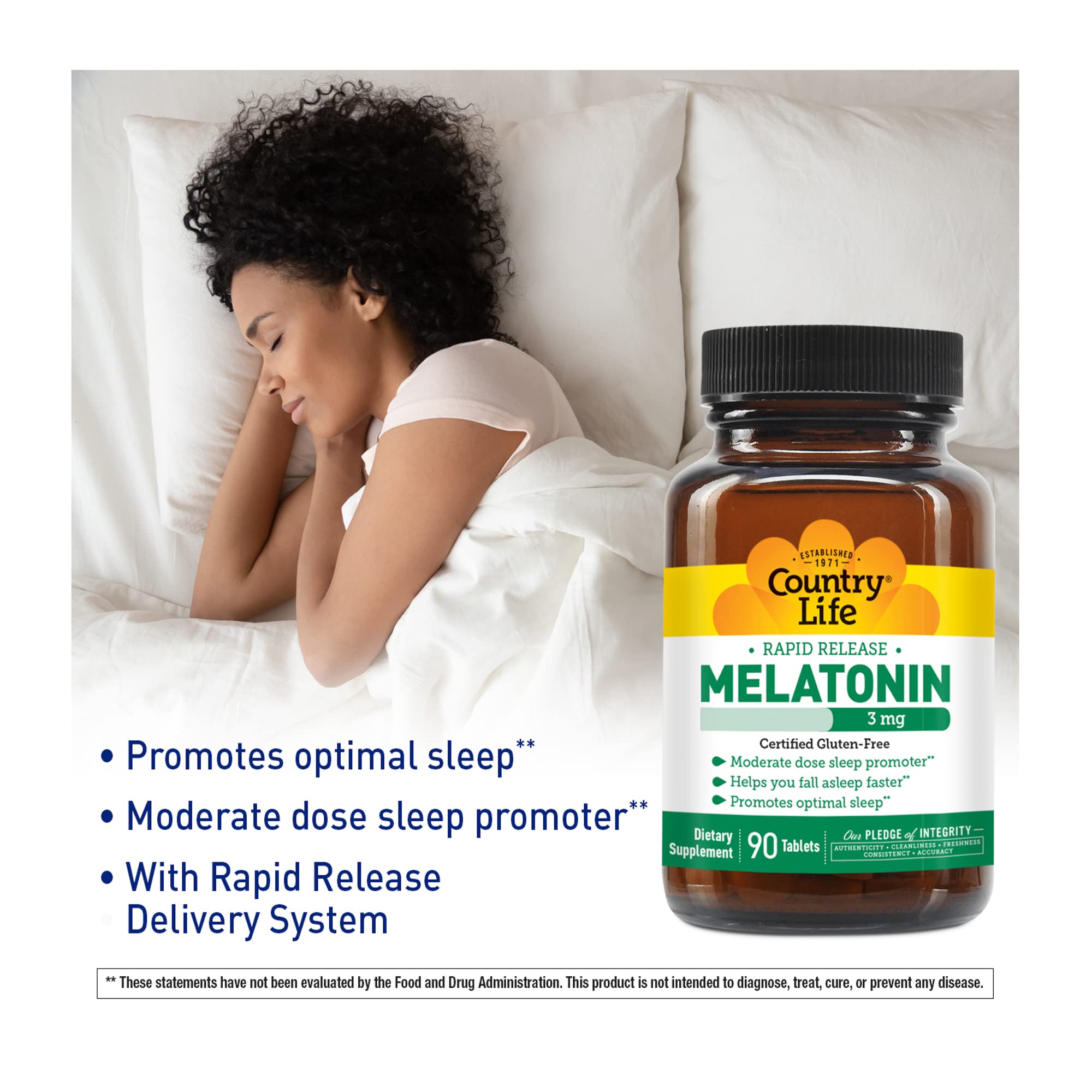 Foto 5 pulgar | Melatonina Sleep Aid Country Life 3 Mg 90 Capsulas - Venta Internacional