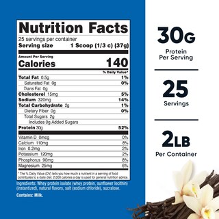Foto 2 | Proteína De Suero Aislada En Polvo Nutricost Vanilla 907 G - Venta Internacional.