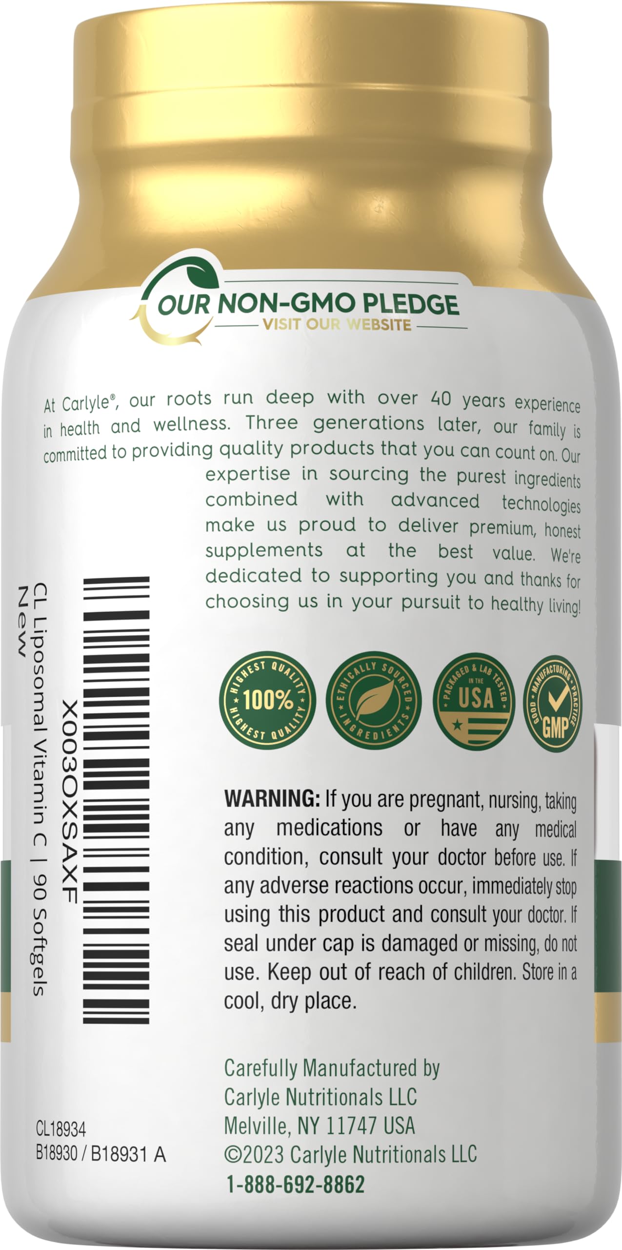 Foto 4 pulgar | Suplemento De Vitamina C Liposomal Carlyle, 2200 Mg, 90 Cápsulas Blandas - Venta Internacional.