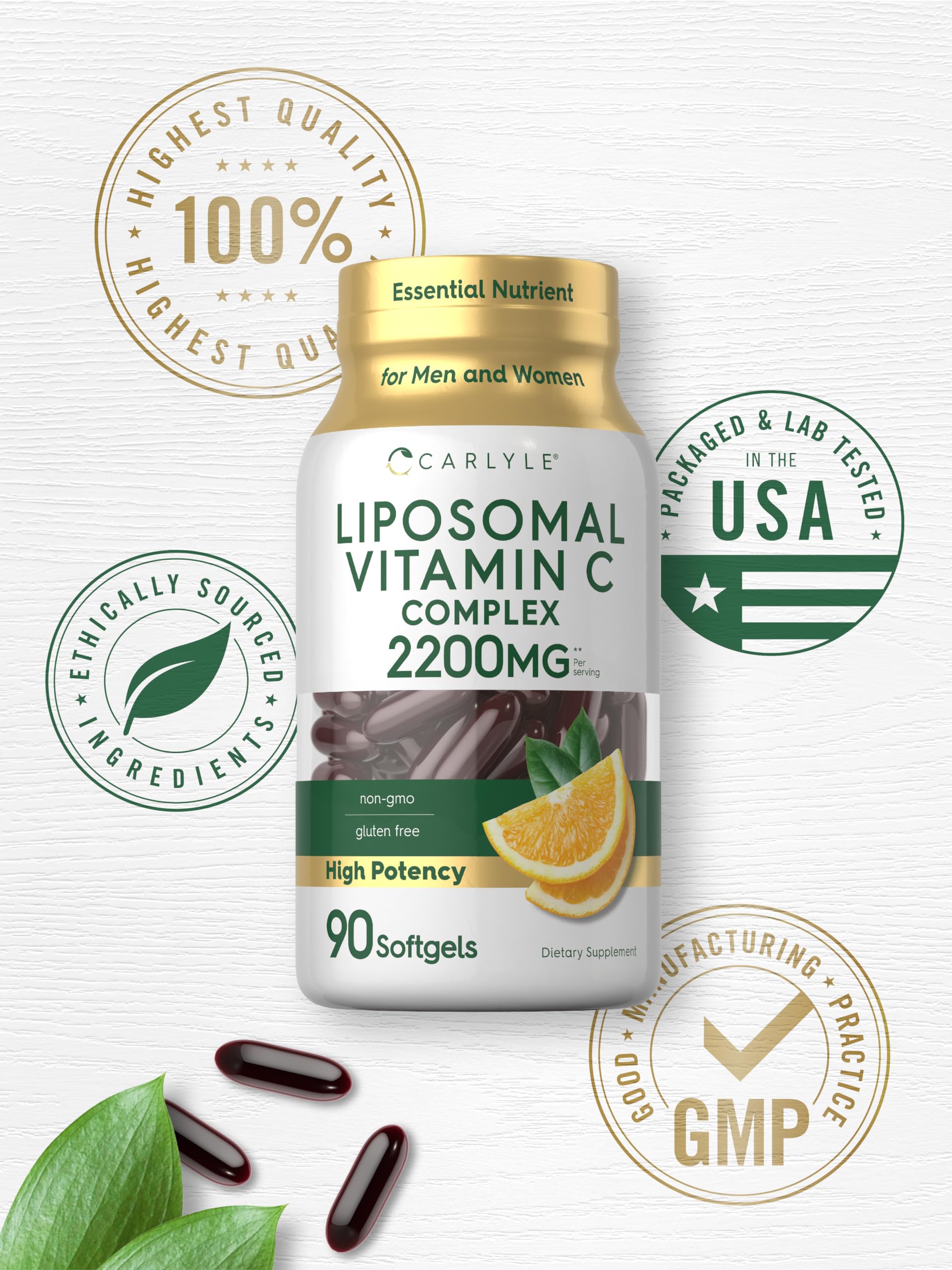 Foto 7 pulgar | Suplemento De Vitamina C Liposomal Carlyle, 2200 Mg, 90 Cápsulas Blandas - Venta Internacional.