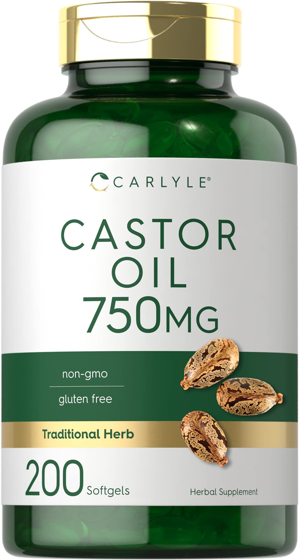 Foto 2 pulgar | Suplemento De Aceite De Ricino Carlyle 750 Mg 200 Cápsulas Blandas Sin Ogm - Venta Internacional.