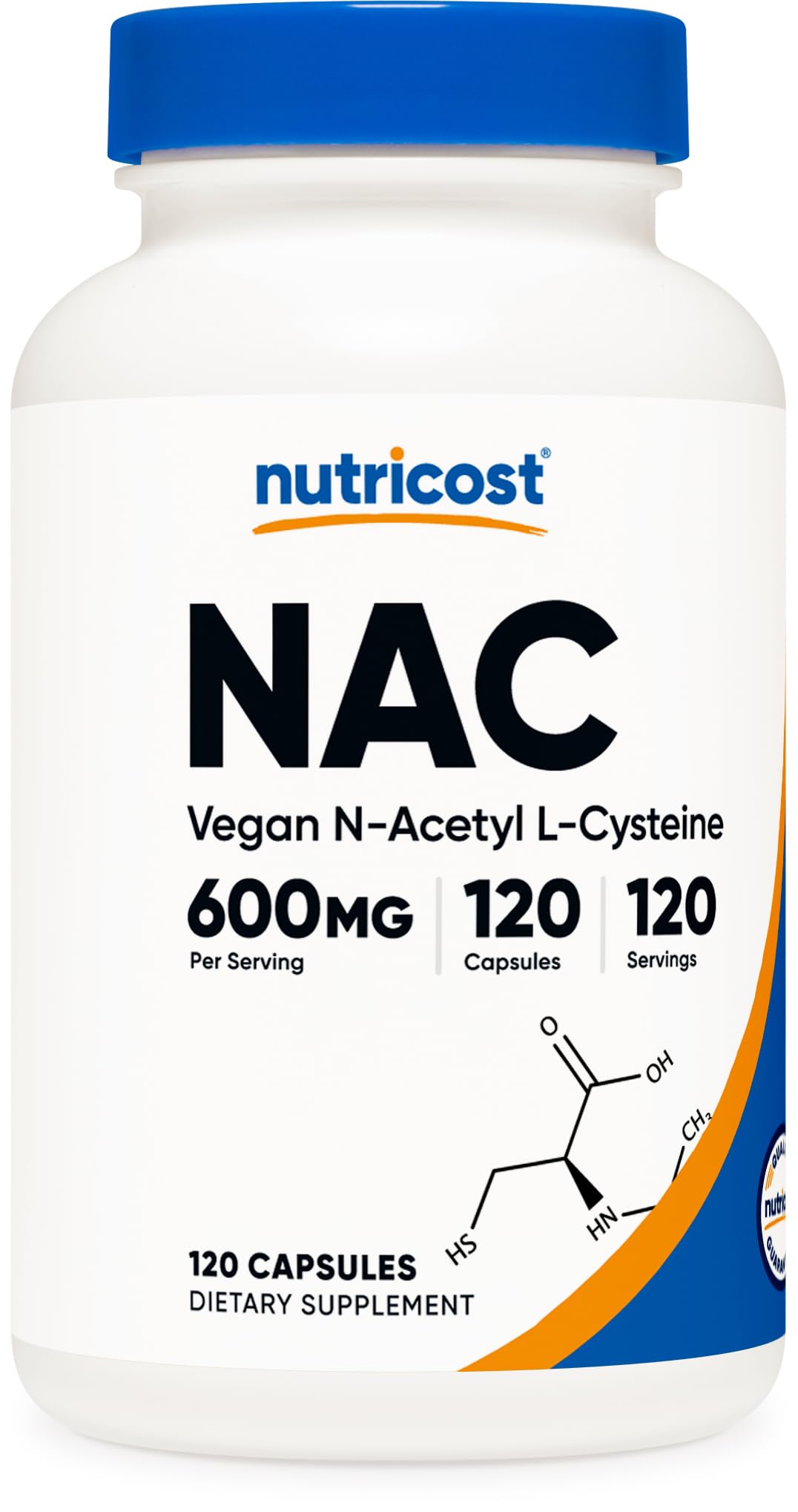 Foto 2 pulgar | Suplemento Nutricost De N-acetil L-cisteína (nac) 600 Mg 120 Cápsulas - Venta Internacional.