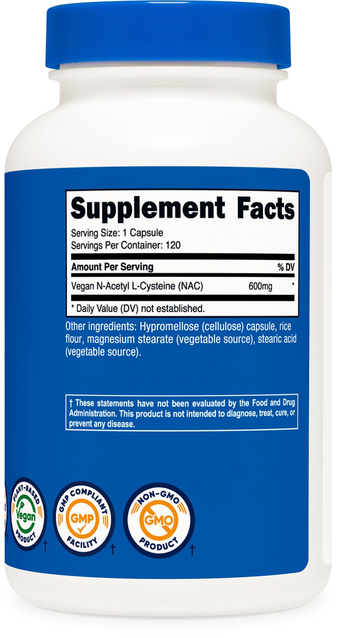 Foto 6 pulgar | Suplemento Nutricost De N-acetil L-cisteína (nac) 600 Mg 120 Cápsulas - Venta Internacional.