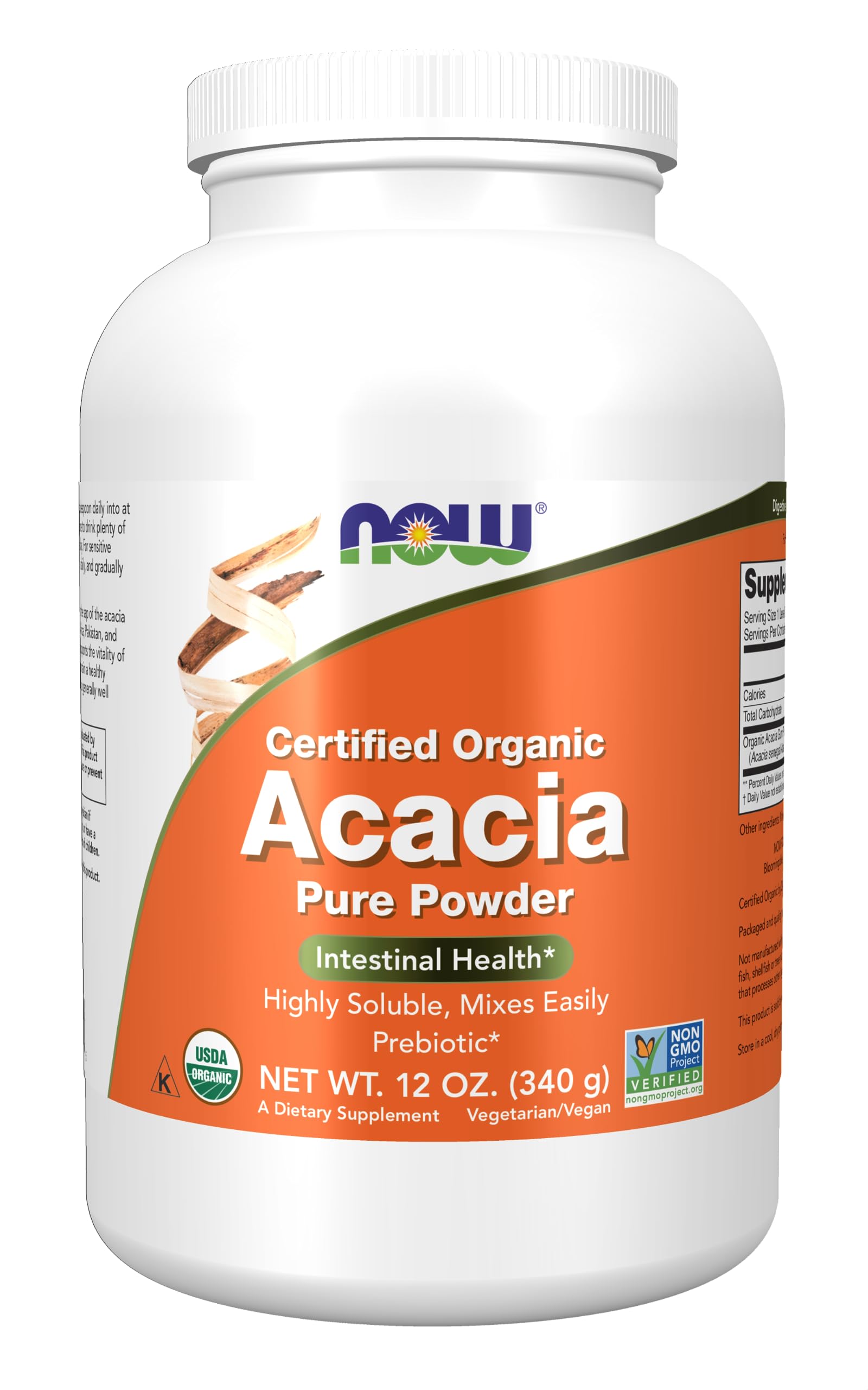 Foto 2 pulgar | Polvo Puro De Acacia De Supplement Now Foods, 355 Ml, Certificado Orgánico - Venta Internacional.