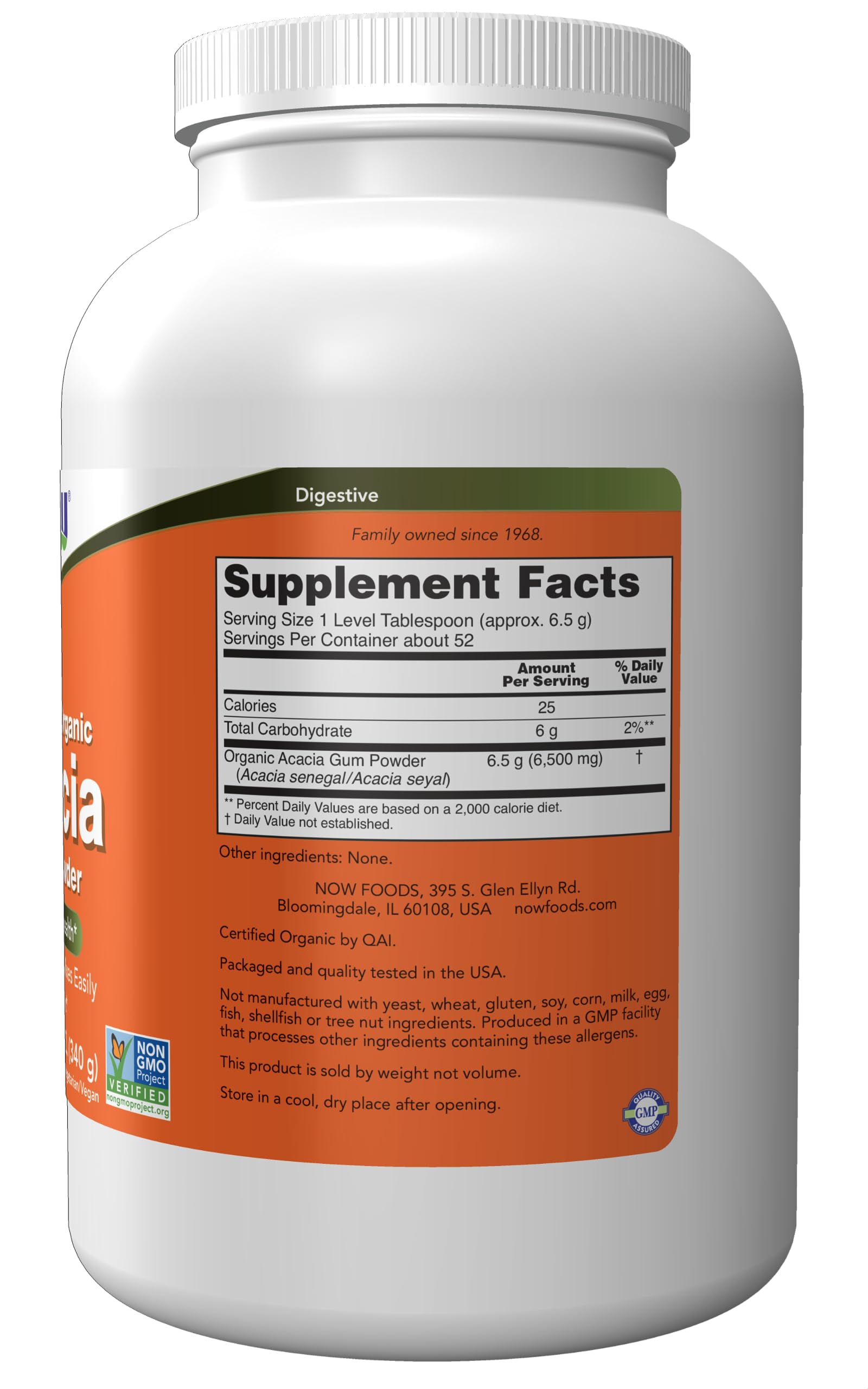Foto 3 pulgar | Polvo Puro De Acacia De Supplement Now Foods, 355 Ml, Certificado Orgánico - Venta Internacional.