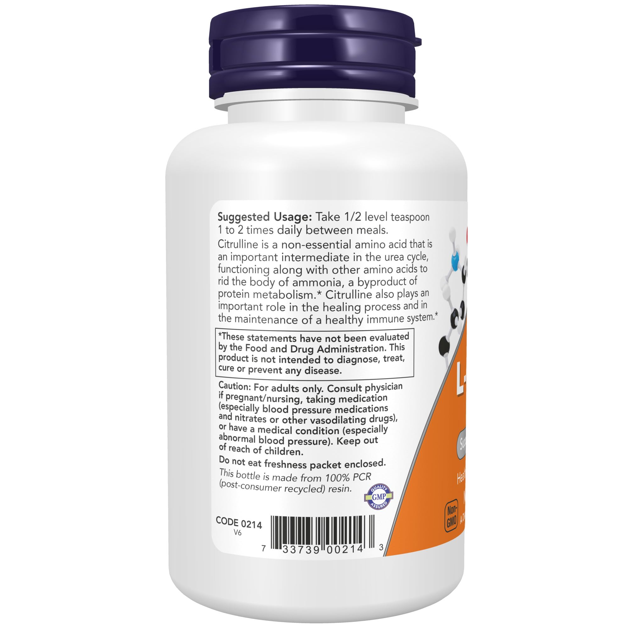 Foto 4 pulgar | Supplement Now L-citrulina En Polvo Puro, 120 Ml - Venta Internacional.