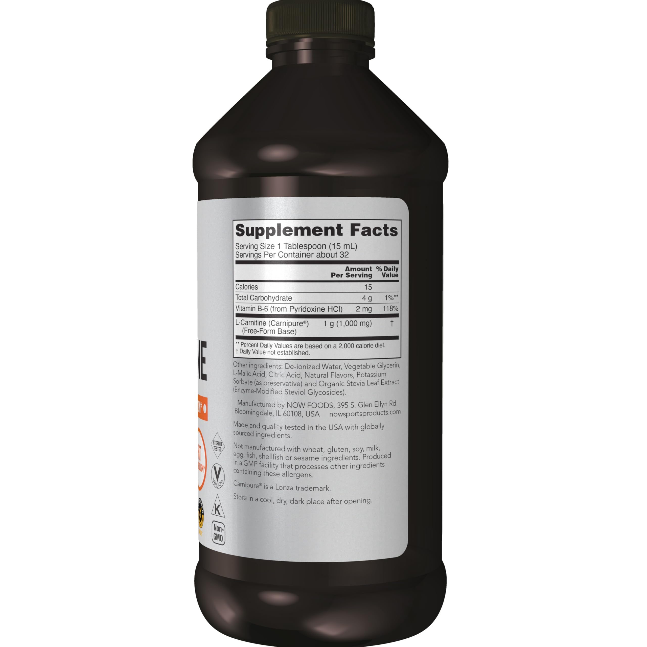 Foto 2 | Líquido De L-carnitina Supplement Now Sports, 1000 Mg, Tropical, 473 Ml - Venta Internacional.