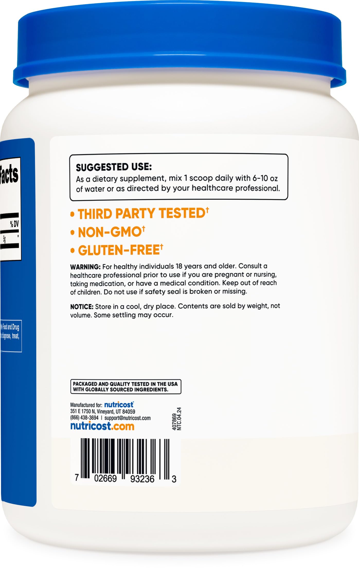 Foto 4 | Suplemento Nutricost De L-arginina En Polvo De 1 Kg A 5 G Por Porción - Venta Internacional.