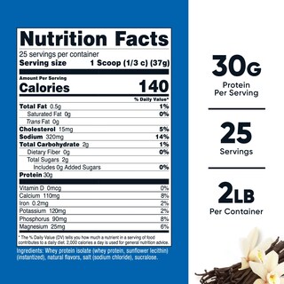 Foto 2 | Proteína De Suero Aislada Nutricost, Vainilla Alimentada Con Pasto, 907 G - Venta Internacional.