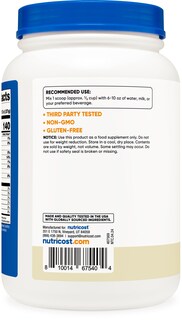 Foto 4 | Proteína De Suero Aislada Nutricost, Vainilla Alimentada Con Pasto, 907 G - Venta Internacional.