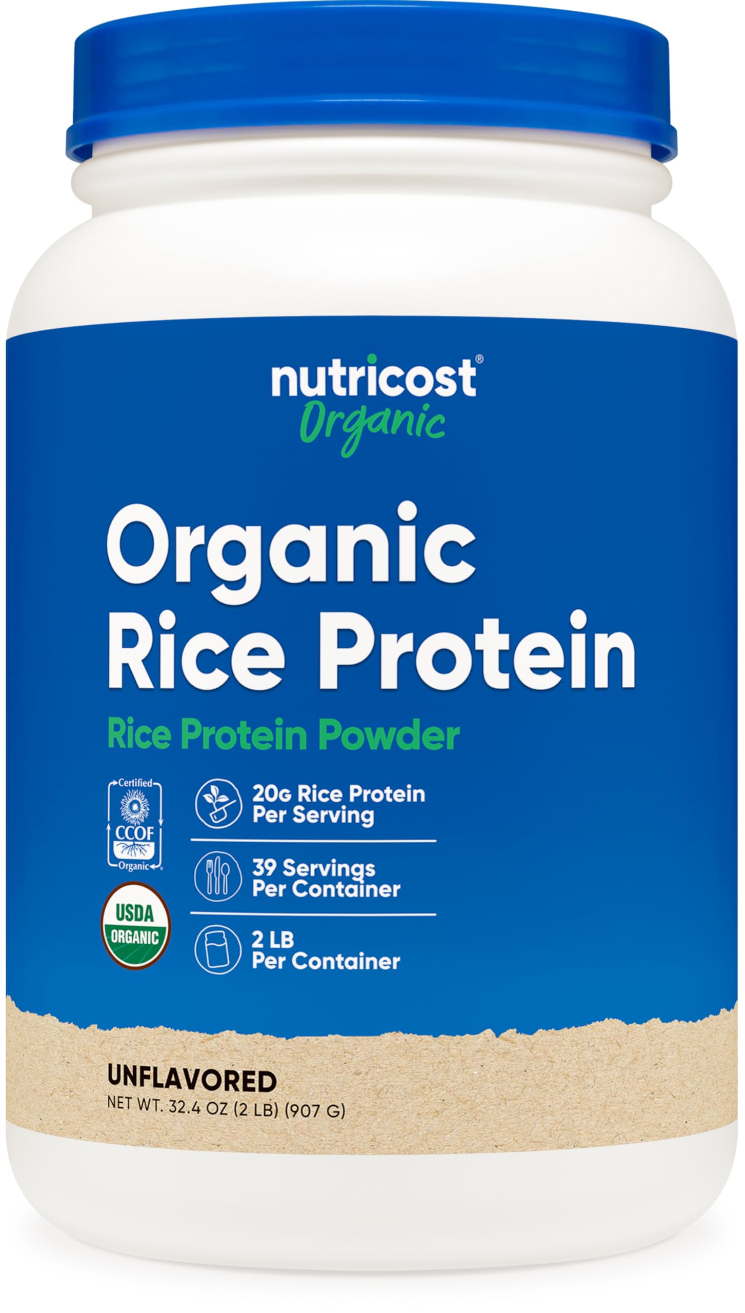 Foto 2 pulgar | Proteína En Polvo Nutricost Organic Rice 907 G Sin Gluten - Venta Internacional.
