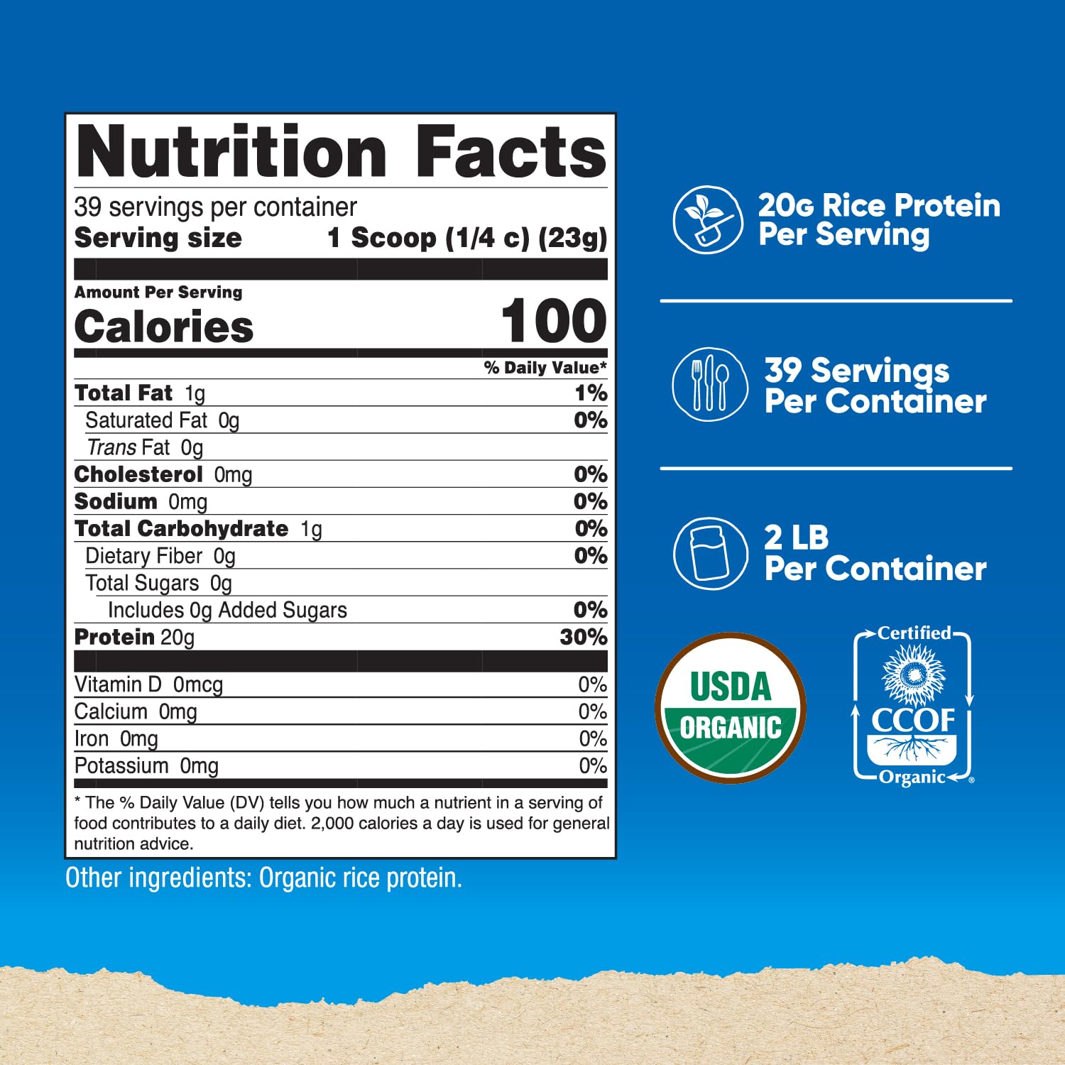 Foto 3 pulgar | Proteína En Polvo Nutricost Organic Rice 907 G Sin Gluten - Venta Internacional.