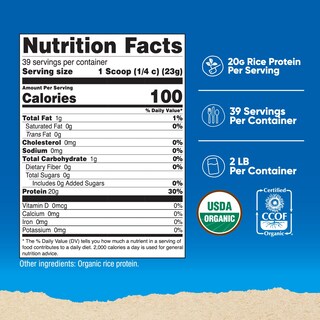 Foto 2 | Proteína En Polvo Nutricost Organic Rice 907 G Sin Gluten - Venta Internacional.