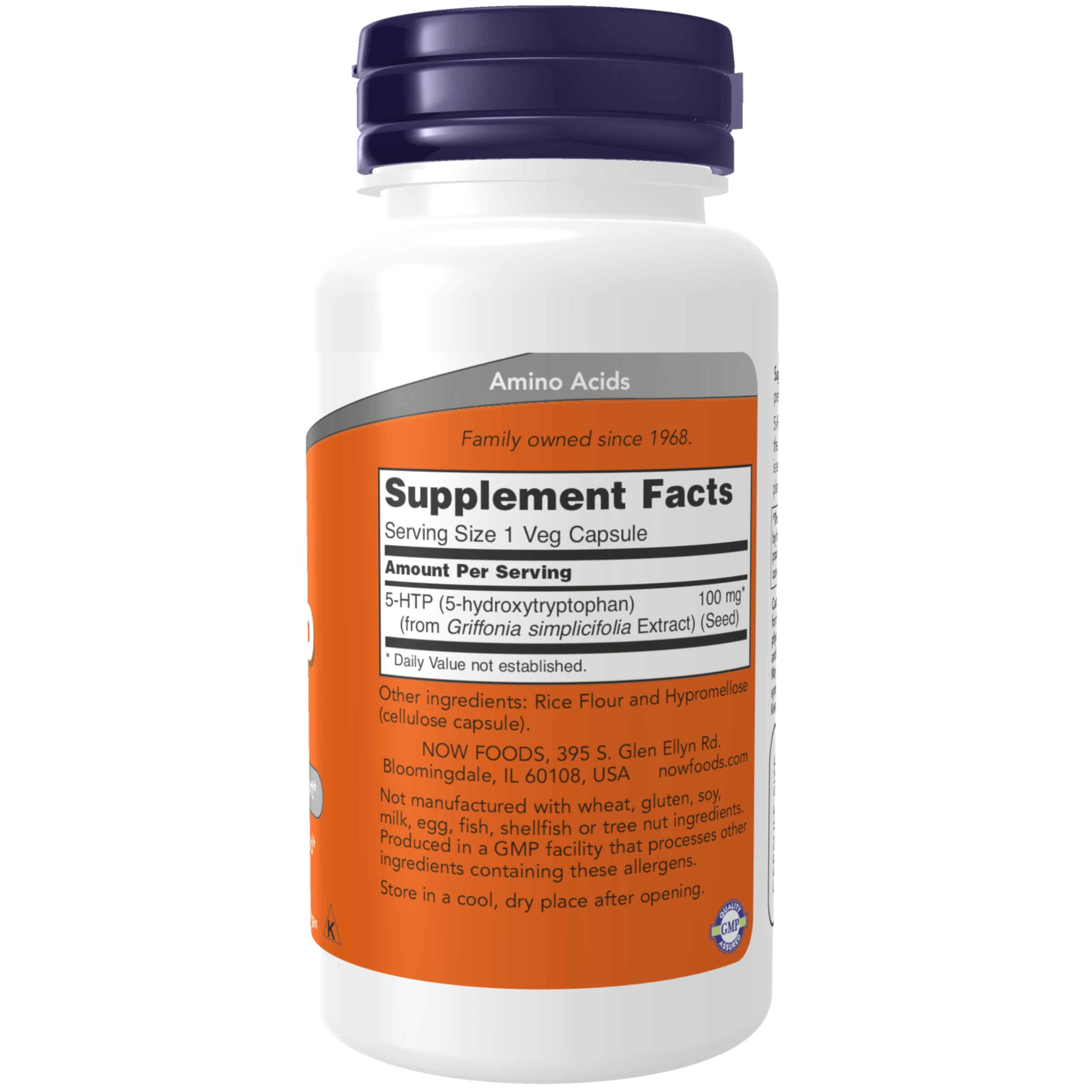 Foto 2 | Suplemento Now Foods 5-htp (5-hidroxitriptófano) 100 Mg 60 Cápsulas - Venta Internacional.
