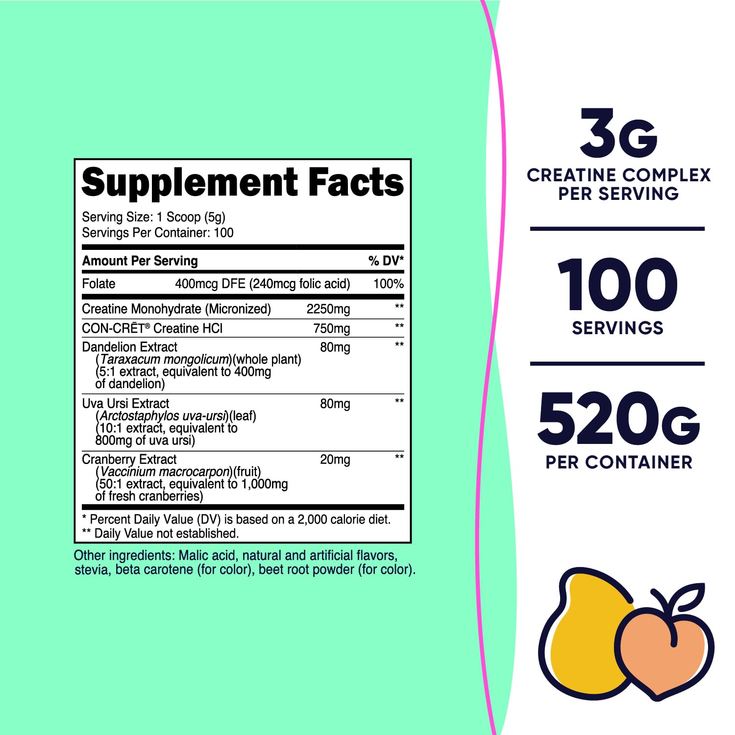 Foto 2 | Suplemento Nutricost De Monohidrato De Creatina En Polvo, Melocotón Y Mango - Venta Internacional.