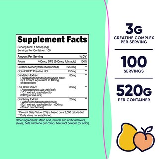 Foto 2 | Suplemento Nutricost De Monohidrato De Creatina En Polvo, Melocotón Y Mango - Venta Internacional.