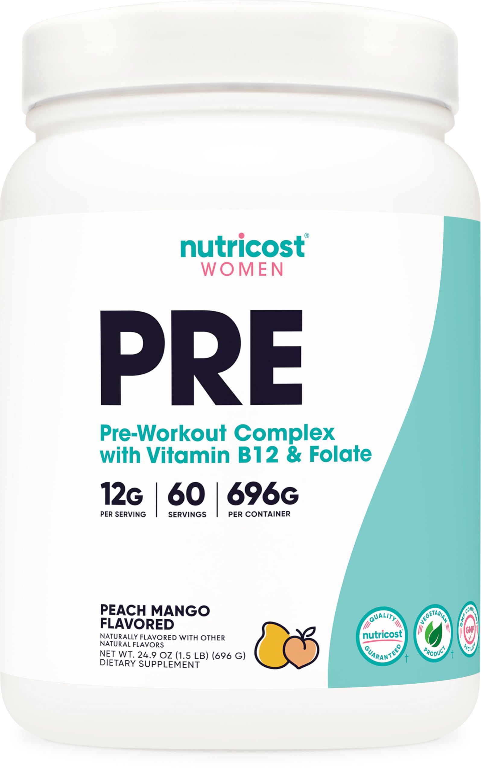 Foto 2 pulgar | Polvo De Preentrenamiento Nutricost Peach Mango Para Mujer, 60 Porciones - Venta Internacional.