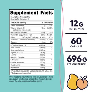 Foto 2 | Polvo De Preentrenamiento Nutricost Peach Mango Para Mujer, 60 Porciones - Venta Internacional.
