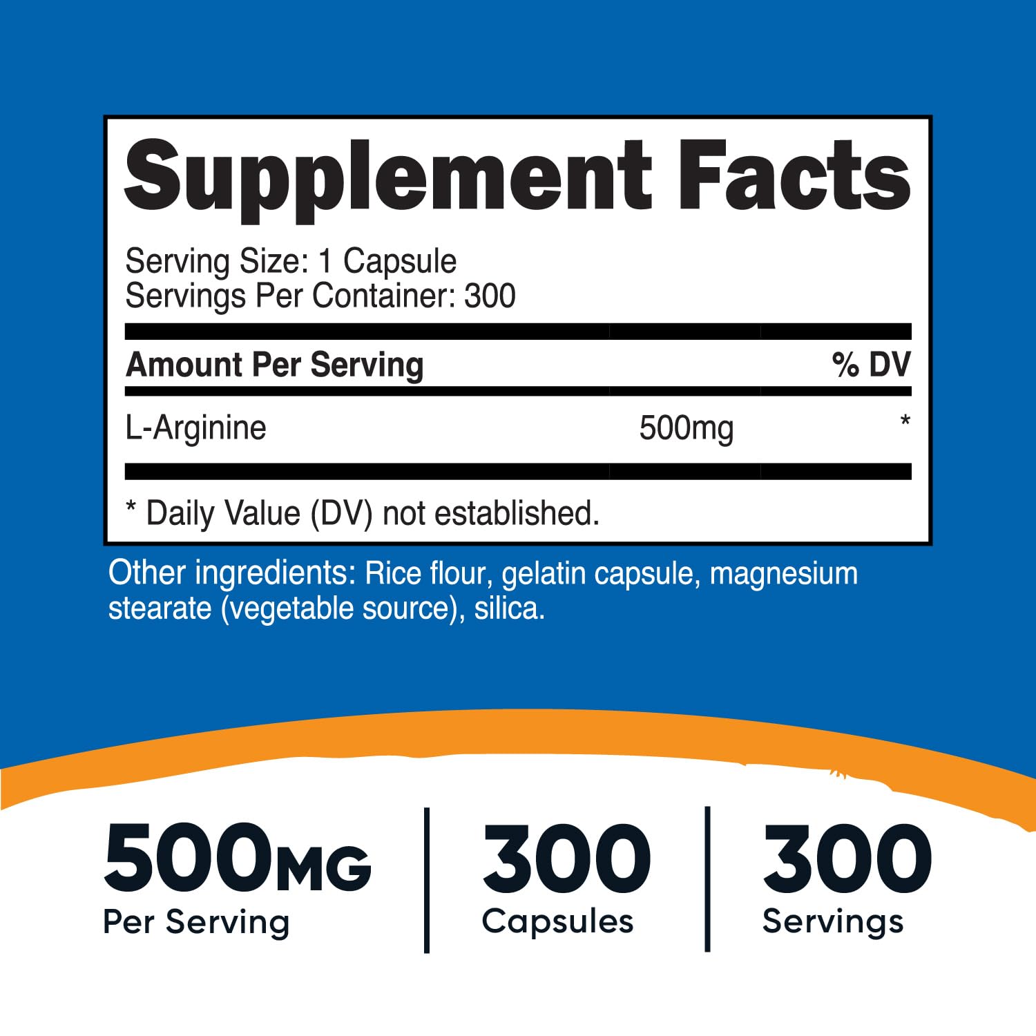 Foto 3 pulgar | Suplemento Nutricost L-arginina 500 Mg 300 Cápsulas - Venta Internacional.