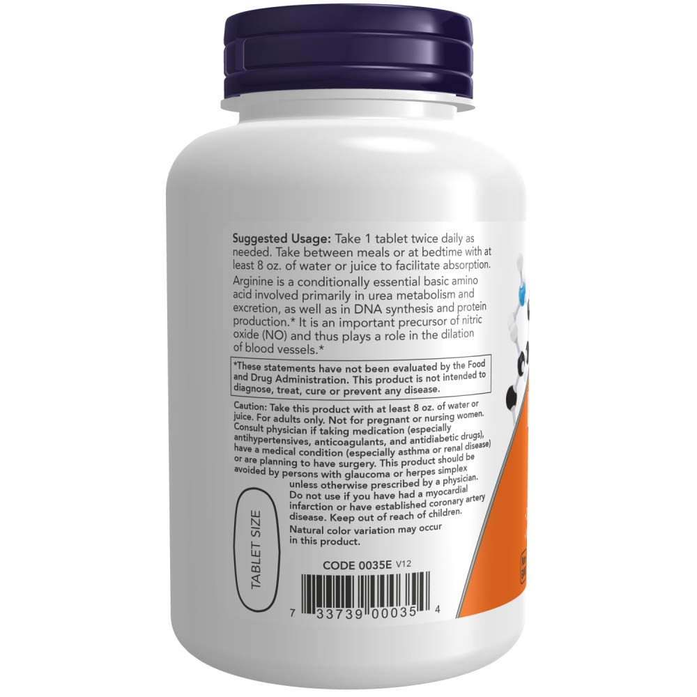 Foto 4 pulgar | Suplemento Now Foods L-arginina 1000 Mg 120 Comprimidos X3 - Venta Internacional.