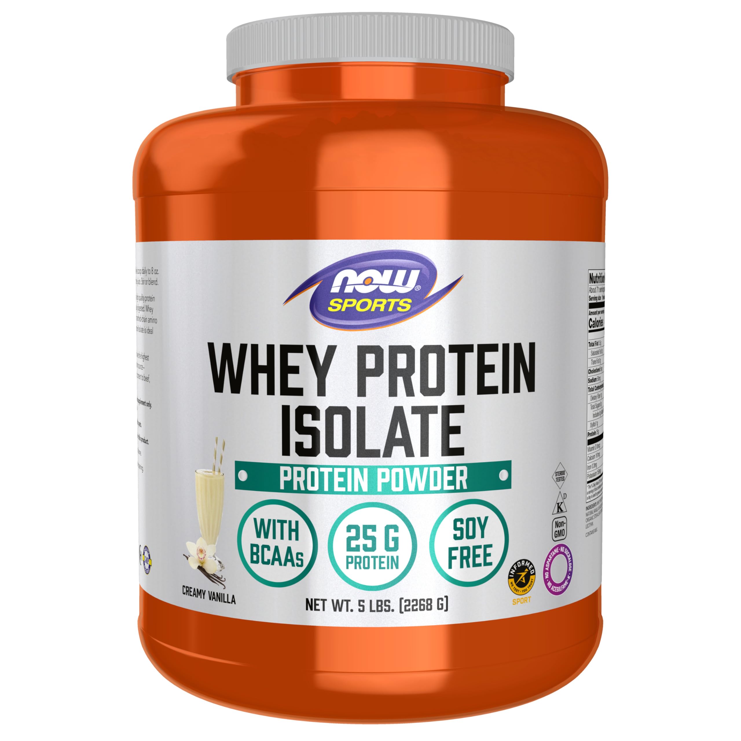 Foto 2 pulgar | Whey Protein Isolate Now Foods Sports, 2,27 Kg, Vainilla Cremosa - Venta Internacional.