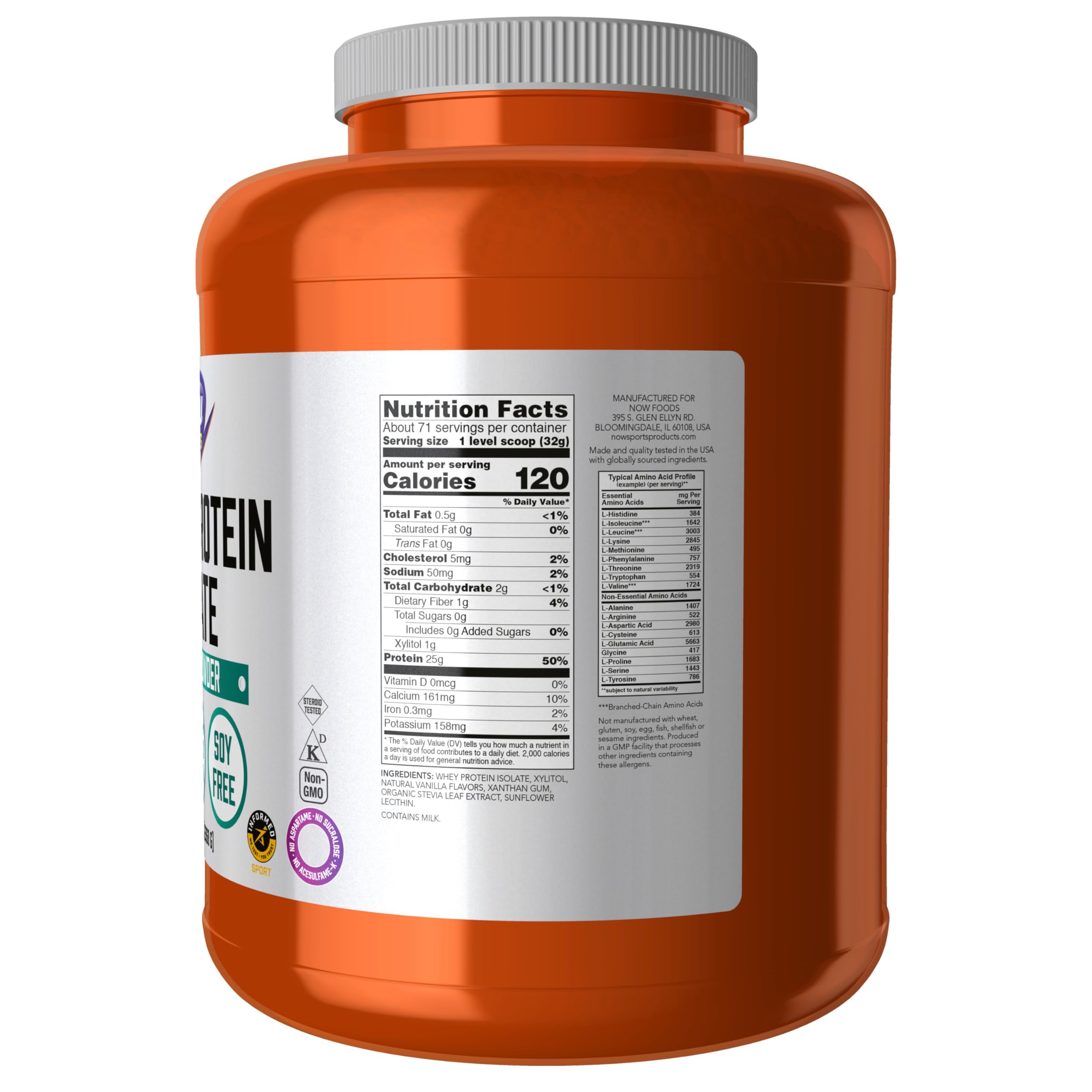Foto 3 pulgar | Whey Protein Isolate Now Foods Sports, 2,27 Kg, Vainilla Cremosa - Venta Internacional.