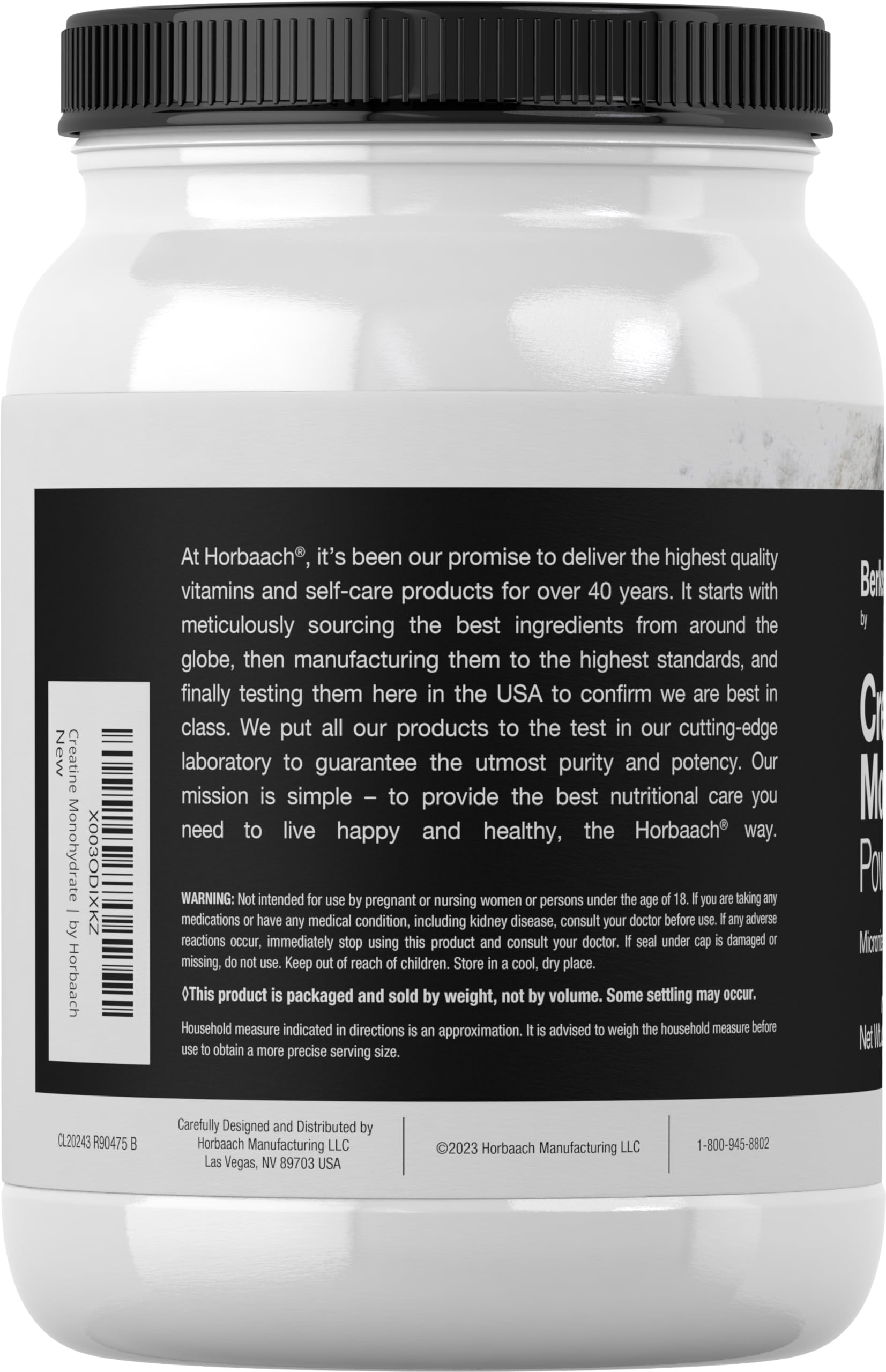 Foto 5 pulgar | Suplemento Horbäach De Monohidrato De Creatina En Polvo, 1 Kg - Venta Internacional.