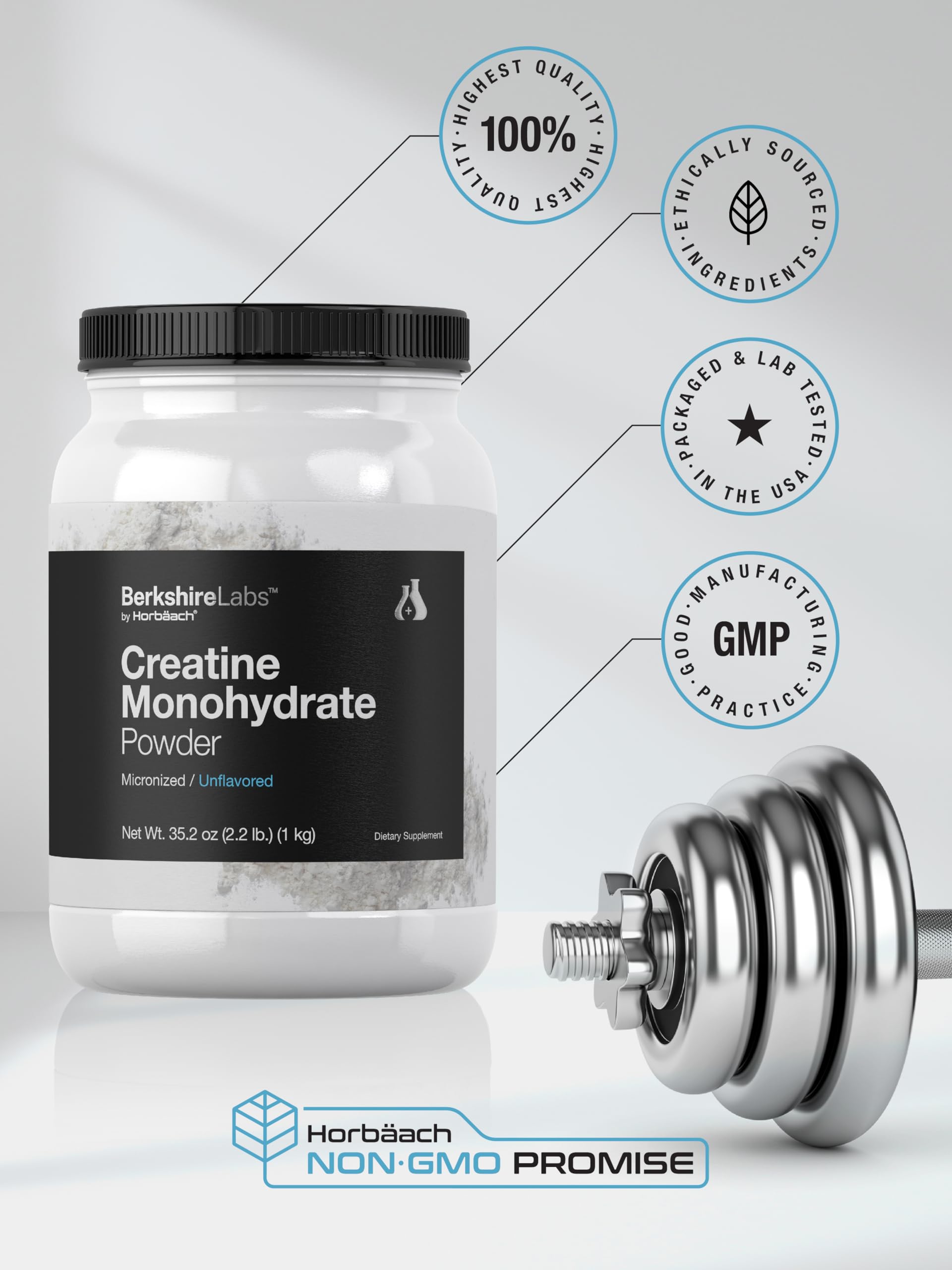 Foto 7 | Suplemento Horbäach De Monohidrato De Creatina En Polvo, 1 Kg - Venta Internacional.