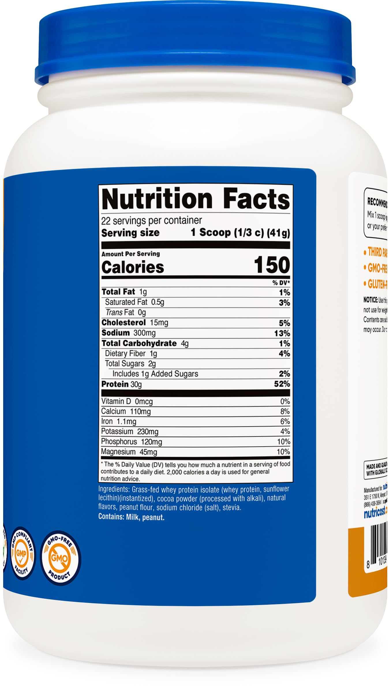 Foto 6 pulgar | Aislado De Proteína De Suero Nutricost Chocolate Alimentado Con Pasto Pb, 2 Kg - Venta Internacional.