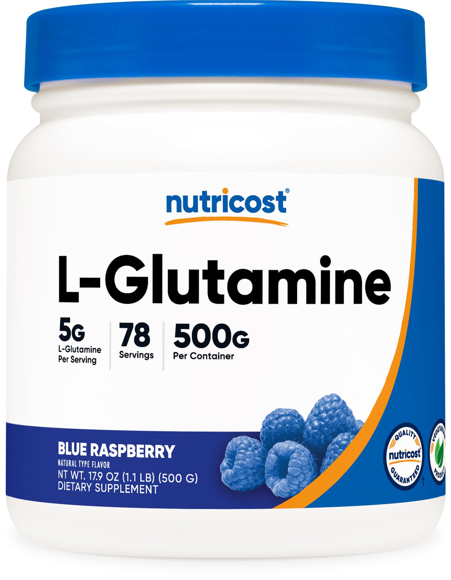Foto 2 pulgar | Suplemento Nutricost L-glutamina En Polvo 500 G De Frambuesa Azul - Venta Internacional.