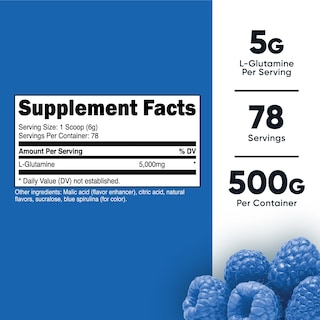 Foto 2 | Suplemento Nutricost L-glutamina En Polvo 500 G De Frambuesa Azul - Venta Internacional.