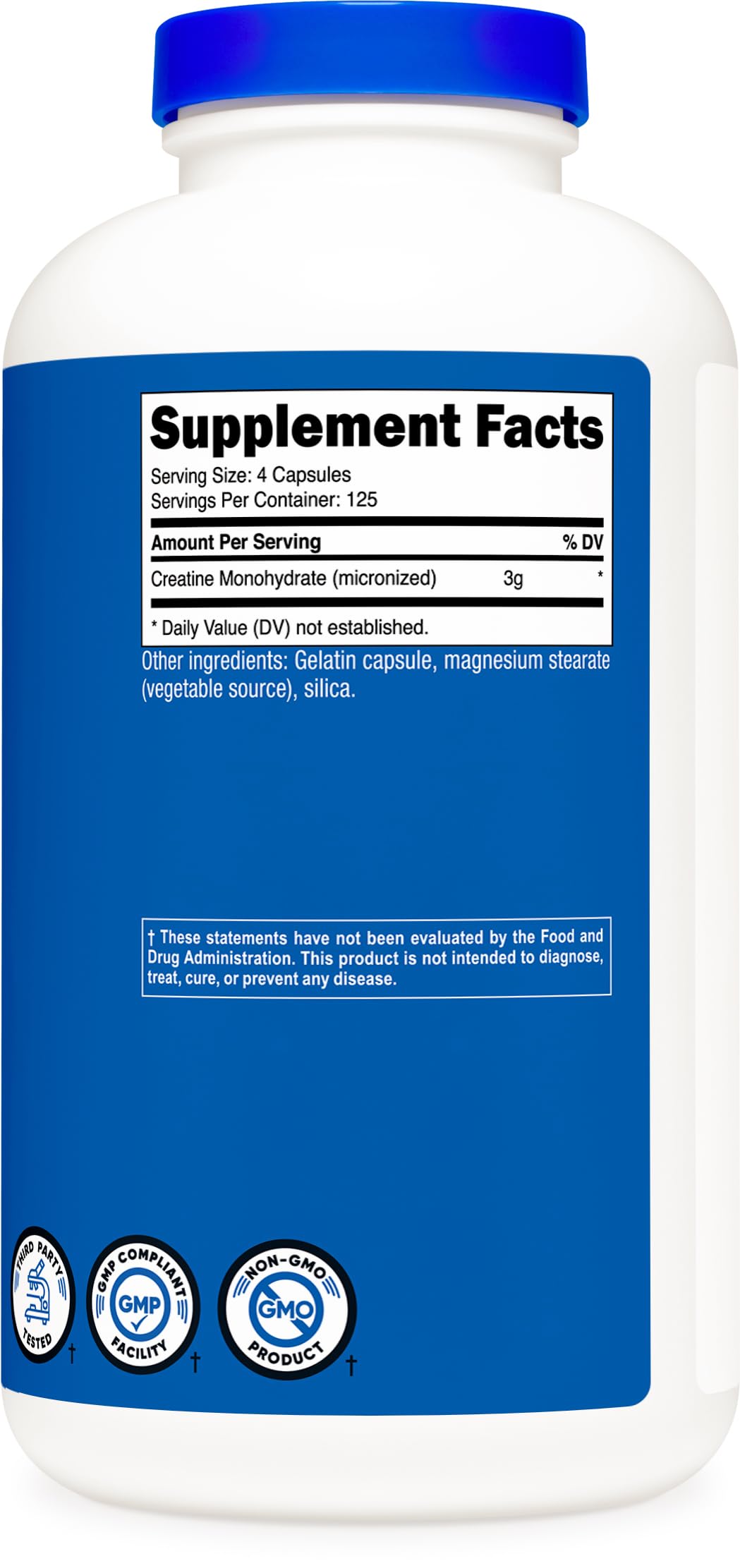Foto 6 pulgar | Suplemento Nutricost De Monohidrato De Creatina Micronizado 500 Cápsulas - Venta Internacional.