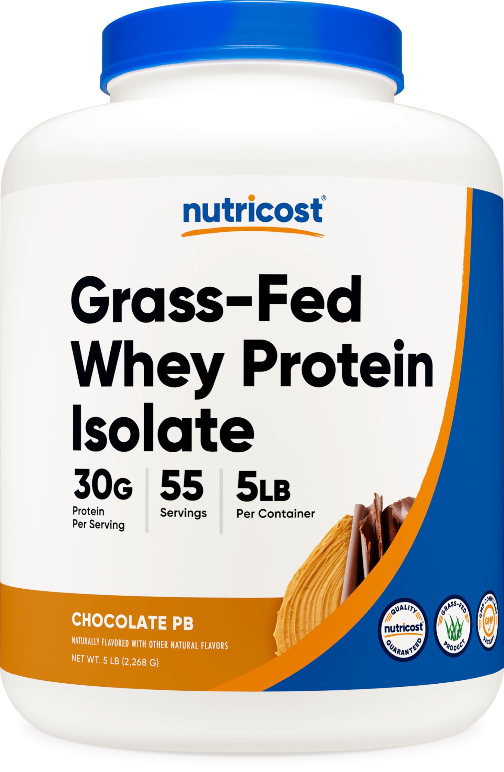 Foto 2 pulgar | Aislado De Proteína De Suero Nutricost Con Chocolate Y Cacahuete Alimentado Con Pasto, 2,27 Kg - Venta Internacional.