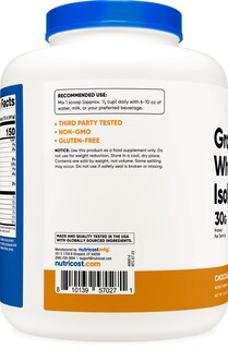 Foto 4 | Aislado De Proteína De Suero Nutricost Con Chocolate Y Cacahuete Alimentado Con Pasto, 2,27 Kg - Venta Internacional.