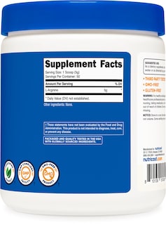 Foto 5 | L-arginina En Polvo Nutricost 250 G - 5000 Mg Por Porción - Venta Internacional.