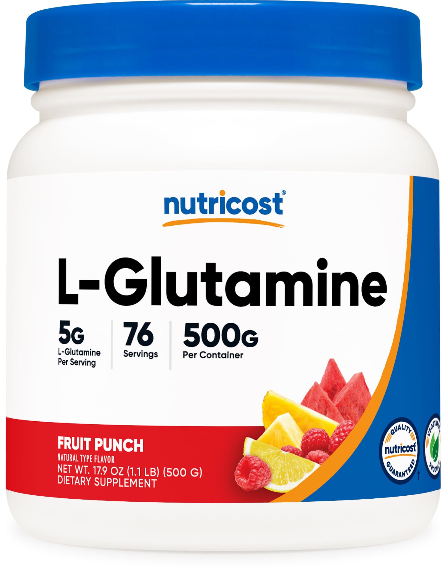 Foto 2 pulgar | Suplemento Nutricost L-glutamina En Polvo 500 G (ponche De Frutas) - Venta Internacional.