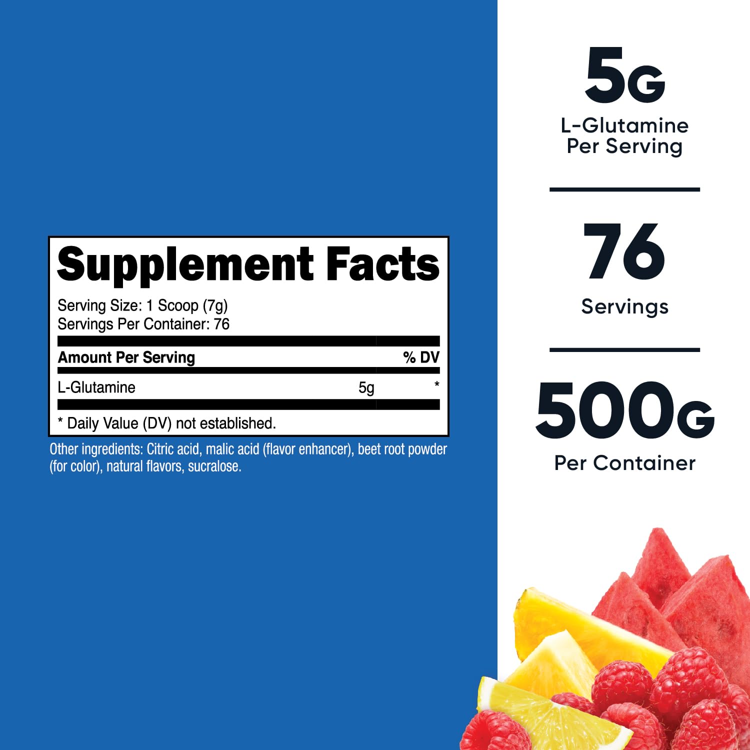 Foto 3 pulgar | Suplemento Nutricost L-glutamina En Polvo 500 G (ponche De Frutas) - Venta Internacional.