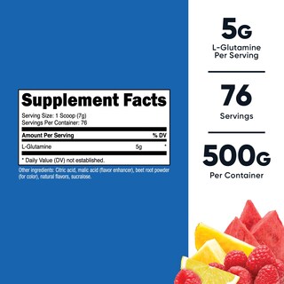 Foto 2 | Suplemento Nutricost L-glutamina En Polvo 500 G (ponche De Frutas) - Venta Internacional.