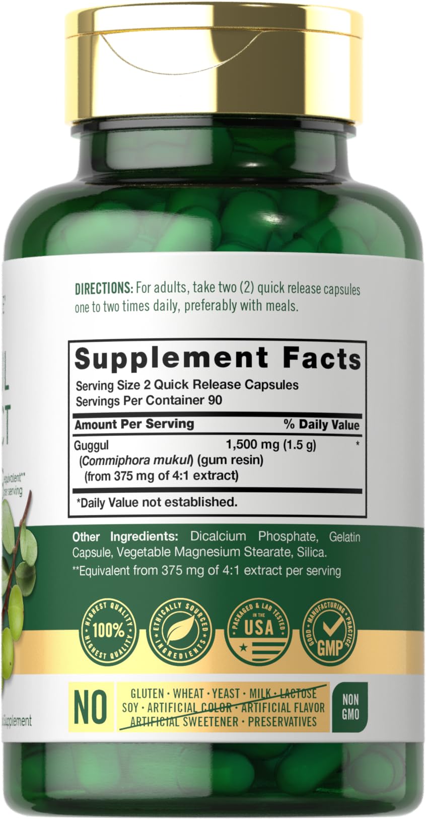 Foto 3 pulgar | Suplemento De Extracto De Carlyle Guggul 1500 Mg 180 Cápsulas - Venta Internacional.